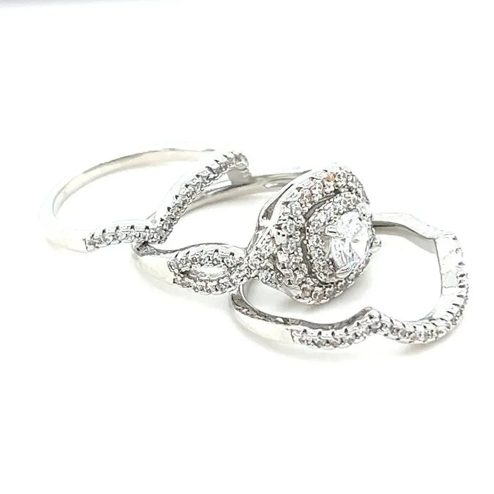‎Sparkly 3-Piece Ring Set
